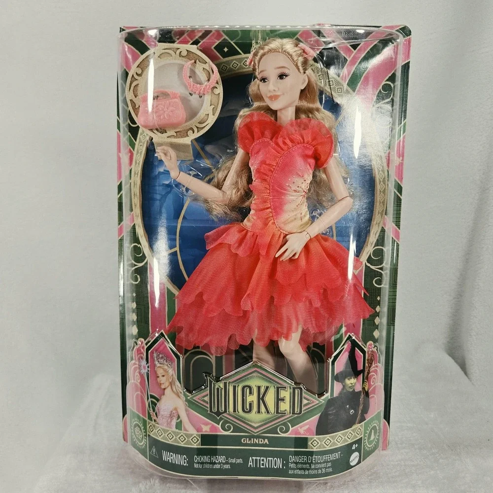 Mattel Wicked Glinda Fashion Doll Pink Dress Purse DAMAGED Box Misprint Recall